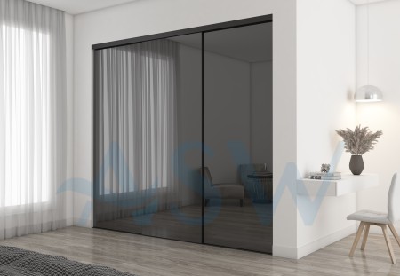 Frameless Sliding Wardrobe Doors Grey Mirror