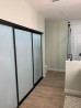 Slim Line Framed Sliding Wardrobe Doors Greenish White Glass