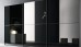 Frameless Sliding Wardrobe Doors Black Glass With Horizontal Strips