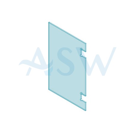 POLARIS Hinge Panel 12mm Clear Toughened Glass 1200H