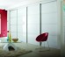 Slim Line Framed Sliding Wardrobe Doors Super white Glass With Horizontal Strips