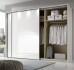 Frameless Sliding Wardrobe Doors Super white Glass With Horizontal Strips