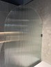 Frameless Shower Screen Fluted Glass Arched Fixed 2200H with Brackets