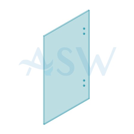MASTER Clearglaze Frameless Hinge Panel 12mm Clear Toughened Channel Glass