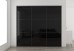 Fully Framed Sliding Wardrobe Doors Black Glass with Horizontal Strips