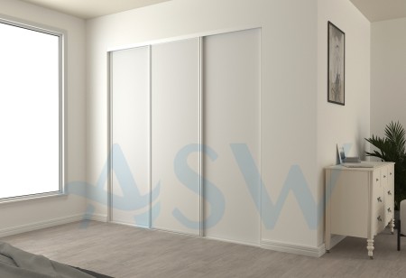 Fully Framed Sliding Wardrobe Doors 9mm Melamine board with White Finish