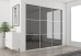 Slim Line Framed Sliding Wardrobe Doors Grey Mirror with horizontal strips