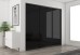 Slim Line Framed Sliding Wardrobe Doors Black Glass Finish