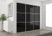 Fully Framed Sliding Wardrobe Doors Black Glass with Horizontal Strips