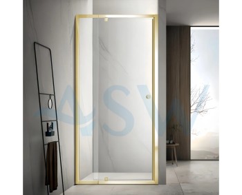 Semi Frameless Shower Screen wall to Wall With Pivot Door 2000H Adjustable Light Gold, Brushed Nickel, Gun Metal