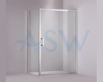 Semi Frameless Shower Screen Corner shape with Sliding Door 2000H adjustable