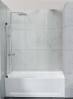 Frameless Shower Screen Pivot Swing Panel with curved corner Bathtub 1500H 6mm