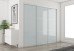 Fully Framed Sliding Wardrobe Doors Greenish white Glass with Horizontal Strips
