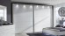 Frameless Sliding Wardrobe Doors Super white Glass With Horizontal Strips