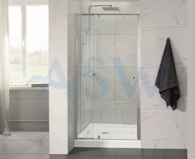 Semi Frameless Shower Screen wall to Wall With Pivot Door 2000H Adjustable