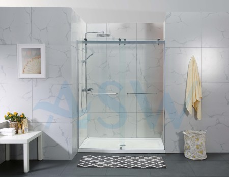 Frameless Shower Screen with Two By-Passing Sliding Doors 2000H