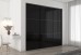 Frameless Sliding Wardrobe Doors Black Glass With Horizontal Strips