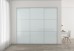 Frameless Sliding Wardrobe Doors Greenish White Glass With Horizontal Strips