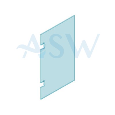 POLARIS Clearglaze Frameless Hinge Panel 12mm Clear Toughened Channel Glass 