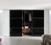 Frameless Sliding Wardrobe Doors Black Glass With Horizontal Strips