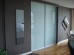 Slim Line Framed Sliding Wardrobe Doors Greenish White Glass