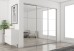 Slim Line Framed Sliding Wardrobe Doors Mirror With Horizontal Strips
