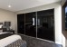 Slim Line Framed Sliding Wardrobe Doors Black Glass Finish