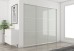 Slim Line Framed Sliding Wardrobe Doors Greenish White Glass with Horizontal Strips