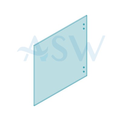 MASTER Hinge Panel 12mm Clear Toughened Glass 1200H