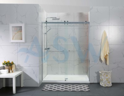 Frameless Shower Screen with Two By-Passing Sliding Doors 2000H