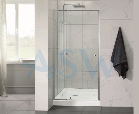 Semi Frameless Shower Screen wall to Wall With Pivot Door 2000H Adjustable