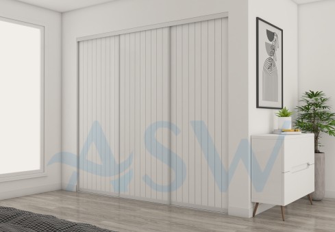 Slim Line Framed Sliding Wardrobe Unpainted Doors VJ