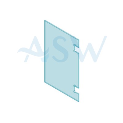 POLARIS Hinge Panel 12mm Clear Toughened Glass 1200H