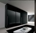 Frameless Sliding Wardrobe Doors Black Glass Finish