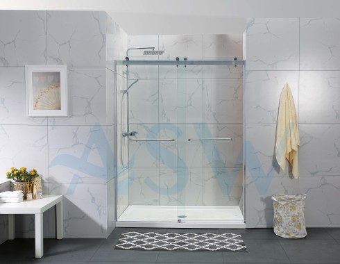 Frameless Shower Screen with Two By-Passing Sliding Doors 2000H