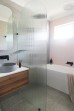Frameless Shower Screen Fluted Glass Arched Fixed 2200H with Brackets