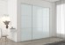 Frameless Sliding Wardrobe Doors Greenish White Glass With Horizontal Strips