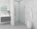 Frameless Shower Screen Wall to Wall Fixed Panel & Door hinged of wall 2050H