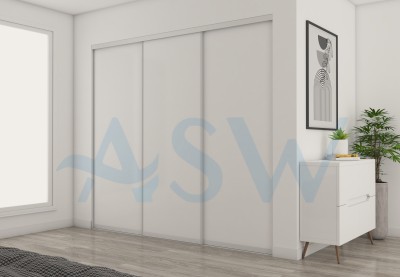 Slim Line Framed Sliding Wardrobe Doors Vinyl