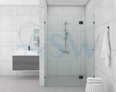 Frameless Shower Screen Wall to Wall Hinge Panel & Door & Infill 2050H