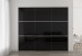 Frameless Sliding Wardrobe Doors Black Glass With Horizontal Strips