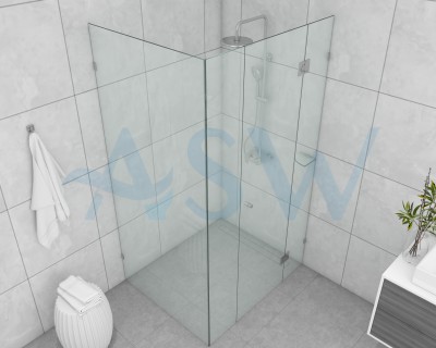 Frameless Shower screen Corner Hinge Panel & Door & Infill & Return 2050H