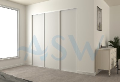 Fully Framed Sliding Wardrobe Doors 9mm Melamine board with White Finish