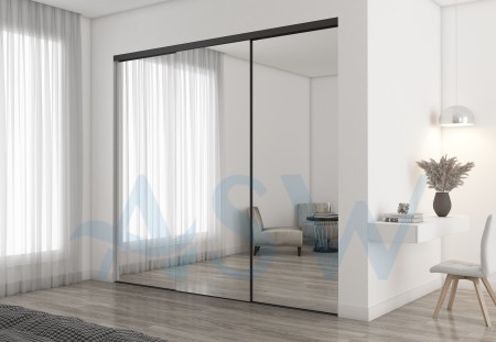 Frameless Sliding Wardrobe Doors Mirror Finish