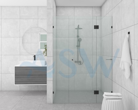 Frameless Shower Screen Wall to Wall Hinge Panel & Door & Infill 2050H