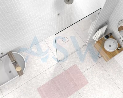Frameless Shower Screen Fixed Free Standing Panel 2050H no holes glass