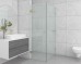 Frameless Shower Screen Corner Door hinged of wall & Return 2050H