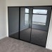Fully Framed Sliding Wardrobe Doors Black Glass Finish