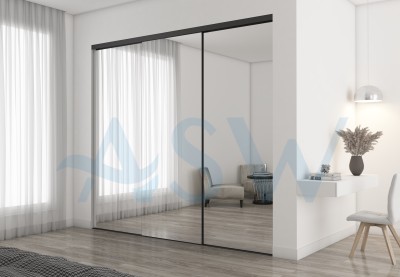 Frameless Sliding Wardrobe Doors Mirror Finish