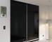 Slim Line Framed Sliding Wardrobe Doors Black Glass Finish